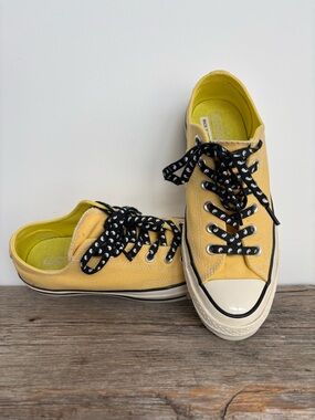 RARE - Converse Chuck Taylor Yellow Low-Top Sneakers with Ying and Yang Laces
